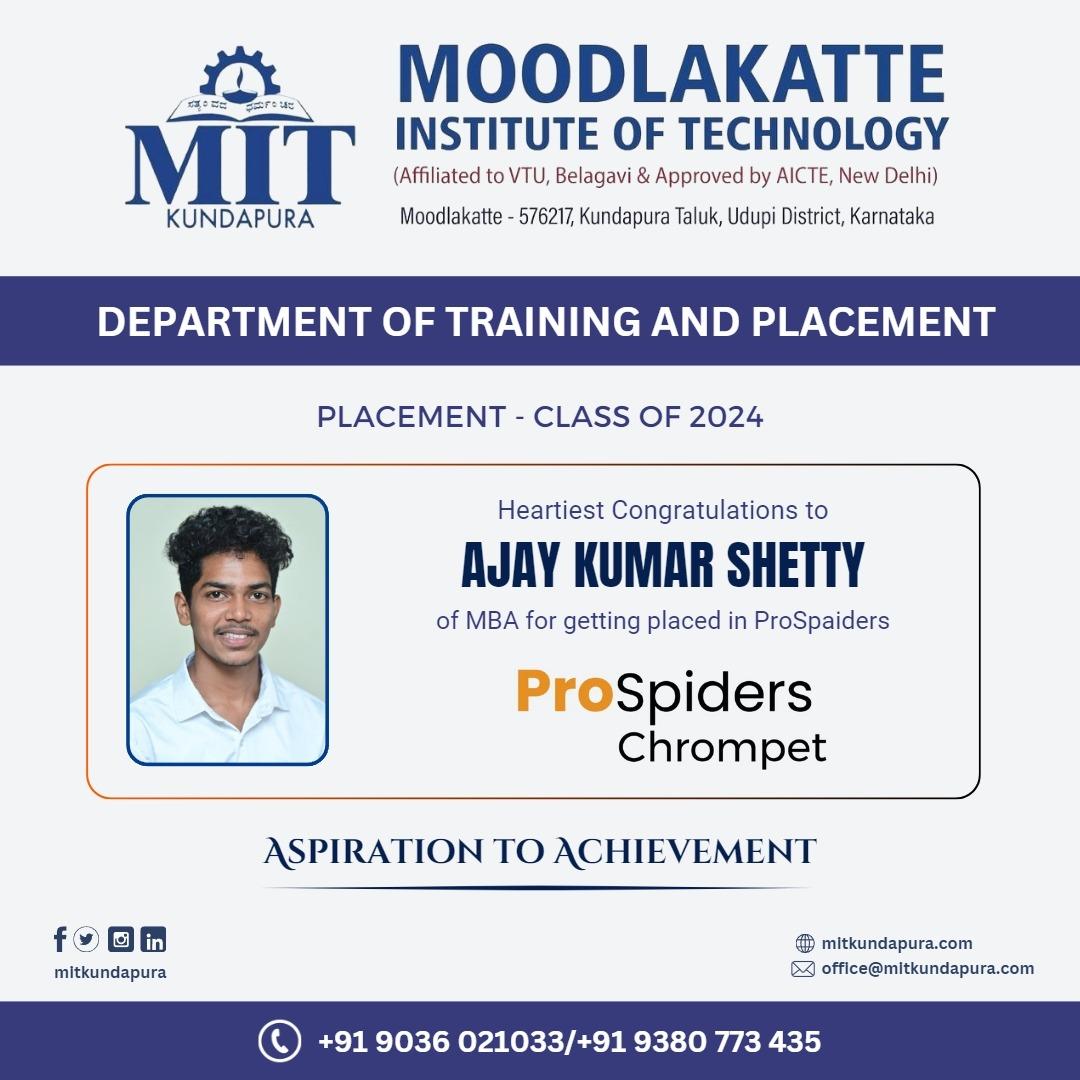 MITK MBA Students placement